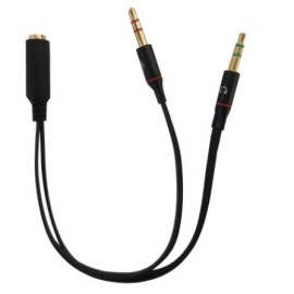 SDOPPIATORE AUDIO PER CUFFIE E MICROFONO SU SMARTPHONE - 1F 3,5MM - 2M 3,5MM