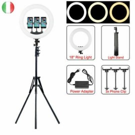 ANELLO DA ILLUMINAZIONE RING FILL LIGHT 18" LED CON CAVALLETTO INCLUSO (Q-1800+Q-L001)