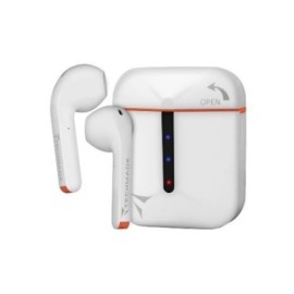 AURICOLARI BLUETOOTH TOUCHBUDS CON BOX DI RICARICA BIANCO/ARANCIO (TM-H21T-OR)